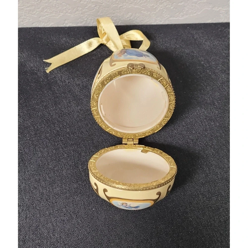 Mr. Christmas Musical Egg Shaped Angel Yellow Ornament/Trinket Box (no music box